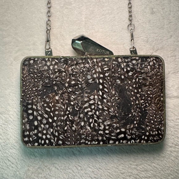 Vintage Kotur Peacock and Snakeskin Evening Clutch Crossbody Bag - Picture 1 of 11